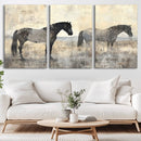 Vintage Horses Wall Art Canvas Print