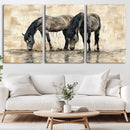 Chinese Style Abstract Black Horses Wall Art Canvas Print - by MyGreatCanvas | Canvas Wall Art Prints | Photo Prints & Wall Decor