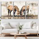 Vintage Horses Wall Art | Ready to Hang and Framed Triptych by MyGreatCanvas | Canvas Wall Art Prints | Photo Prints & Wall Decor