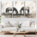 Chines Ink Style Vintage Horses Wall Art Canvas Print for by MyGreatCanvas | Canvas Wall Art Prints | Photo Prints & Wall Decor