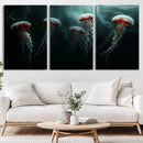 Abstract Jellyfish Wall Art Canvas Print
