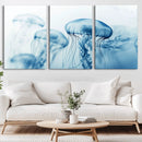 Blue Jellyfish Wall Art Canvas Print
