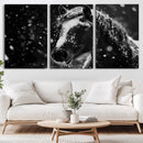 Winter Horse Wall Art | Black and White Horse Print | Ready by MyGreatCanvas | Canvas Wall Art Prints | Photo Prints & Wall Decor