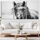 Western Wall Art | Black and White Winter Horse Wall Art | by MyGreatCanvas | Canvas Wall Art Prints | Photo Prints & Wall Decor