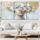 Golden Petal Wall Art - Canvas Print Flower Head Woman