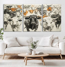 Texas Longhorn Wall Art Canvas Print – Herd Abstract Cow by MyGreatCanvas | Canvas Wall Art Prints | Photo Prints & Wall Decor