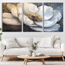White Magnolia Flower Wall Art Canvas Print | Abstract