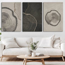 Minimalist Tree Rings Wall Art | Modern Abstract Canvas