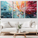 Radiant Bloom Abstract Floral Wall Art Canvas Print -