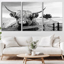 Scottish Highland Cow Wall Art | Rustic Farmhouse Décor |