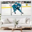 San Jose Sharks Ice Hockey Player Wall Art Canvas Print