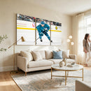 San Jose Sharks Ice Hockey Player Wall Art Canvas Print