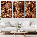 Indian Woman Statue Wall Art Canvas Print