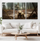 Jesus Running After a Lost Lamb Canvas Wall Art Print