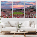 Carter-Finley Stadium Art Sunset Game Triple Canvas Wall Art