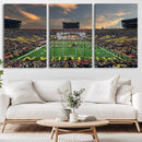 University of Michigan Wolverines Print Canvas, Football