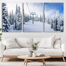 Winter Ski Lift Wall Art Print - Landscape Wall Art | Snowy