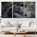 Large Abstract Horse Wall Art Canvas Print | Farmhouse Wall