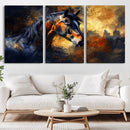Abstract Horse Art Print - Abstract Canvas Wall Art |
