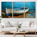 Vintage Boat on Tranquil Waters | Coastal Wall Art for