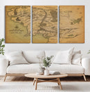 Middle Earth Map Canvas Wall Art – Vintage Fantasy Map