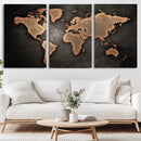 World Map Canvas Print – Framed Travel Map Wall Art for