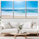 Wall Art Canvas Print Shiny Blue Sea and Beach by MyGreatCanvas | Canvas Wall Art Prints | Photo Prints & Wall Decor