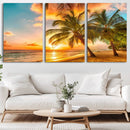 Tropical Sunset Beach Canvas Wall Art Print – Vibrant Palm by MyGreatCanvas | Canvas Wall Art Prints | Photo Prints & Wall Decor