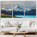 Mount Cook and Lake Pukaki Canvas Wall Art Print – Majestic by MyGreatCanvas | Canvas Wall Art Prints | Photo Prints & Wall Decor