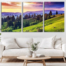 Green Hills and Sunset Wall Art Print - Scenic Landscape by MyGreatCanvas | Canvas Wall Art Prints | Photo Prints & Wall Decor