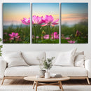 Pink Flower on the Mountain Canvas Print, Framed Pink Flower