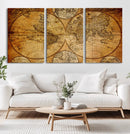 Vintage World Map Canvas Print – Antique Push Pin Travel by MyGreatCanvas | Canvas Wall Art Prints | Photo Prints & Wall Decor