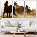 Horses and Cowboys Wall Art Canvas Print by MyGreatCanvas | Canvas Wall Art Prints | Photo Prints & Wall Decor