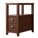 End Table Wooden with 2 Drawers and Shelf Bedside Table by LJGDeals