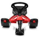 Kids Snow Sled with Steering Wheel and Double Brakes Pull Rope