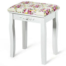Vanity Wood Dressing Stool Padded Piano Seat with Rose Cushion by LJGDeals