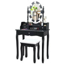 Oval Mirror Vanity Set with 10 LED Dimmable Bulbs and 3 Drawers by LJGDeals