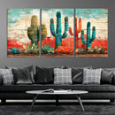 Colorful Cacti Wall Art – Framed Vibrant Succulent Canvas by MyGreatCanvas | Canvas Wall Art Prints | Photo Prints & Wall Decor