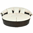 Patio Round Daybed Rattan Furniture Sets with Canopy by LJGDeals