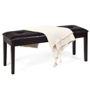 Upholstered Dining Room PU Bench Solid Wood Button Tufted by LJGDeals