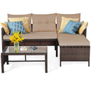 3 Pieces Patio Wicker Rattan Sofa Set by LJGDeals