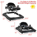 2-in-1 Foldable Baby Walker with Music Player and Lights