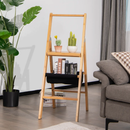 3 Step Foldable Bamboo Step Ladder Stool with Tool Storage Bag-Natural by LJGDeals
