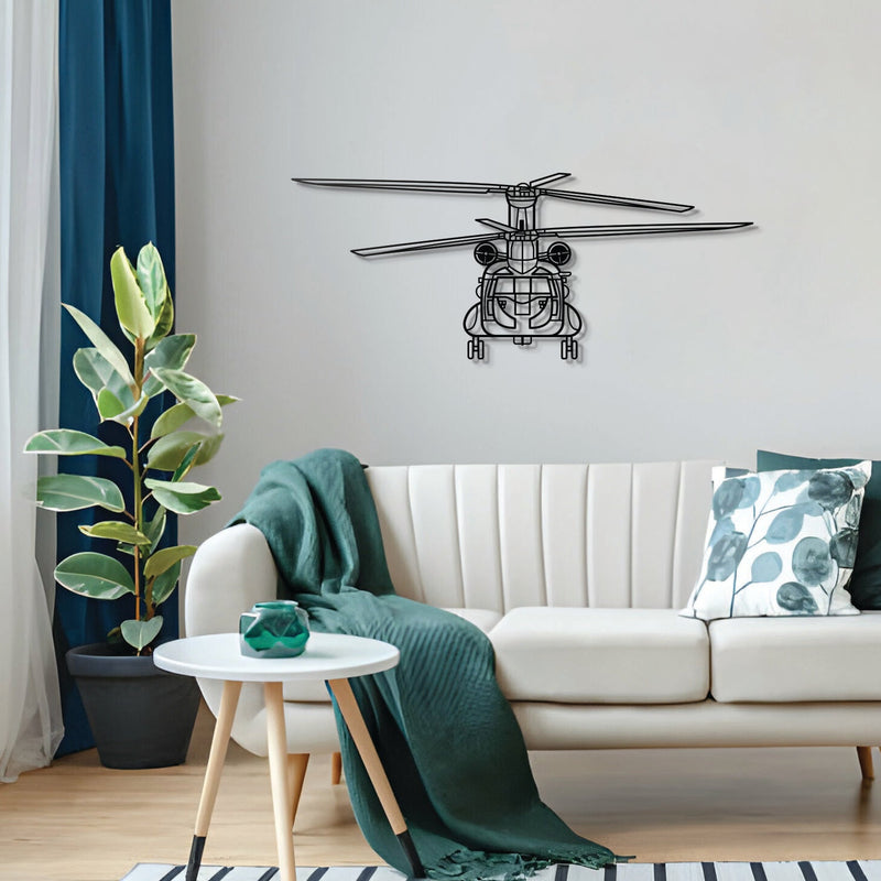 CH47D-F Chinook Front Metal Aircraft Wall Art - NCP0371