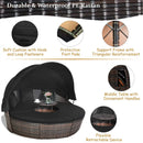 Patio Round Daybed Rattan Furniture Sets with Canopy by LJGDeals