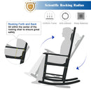 Indoor Outdoor Wooden High Back Rocking Chair-Black