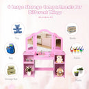 Kids Tri Folding Mirror Makeup Dressing Vanity Table Set by LJGDeals
