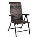 Patio Rattan Folding Chair with Armrest by LJGDeals