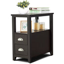 End Table Wooden with 2 Drawers and Shelf Bedside Table by LJGDeals