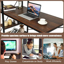 47.5 Inch Writing Study Computer Desk with 4-Tier Shelves by LJGDeals